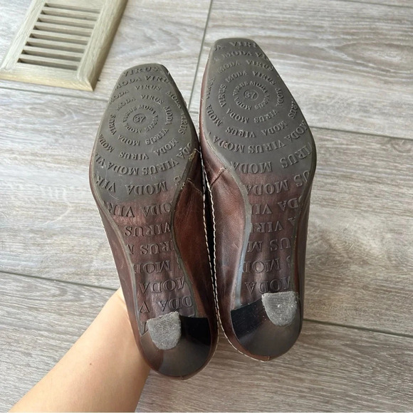 Virus Moda Brown Leather Western Ankle Boots - Picture 10 of 13